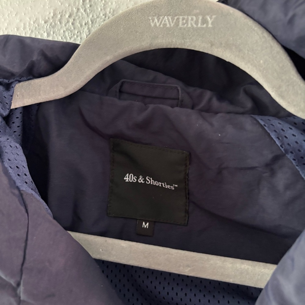 40s & Shorties- unisex windbreaker jacket in navy blue - Picture 2 of 4